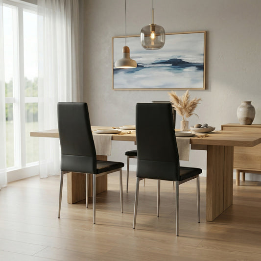 Lisa Dining Chairs Set of 2 Black | Furniture World NZ