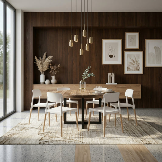 Ebony Dining Chairs Set of 6 White