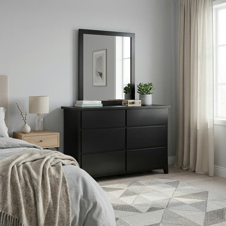Henley 6 Drw Dresser / Mirror Black