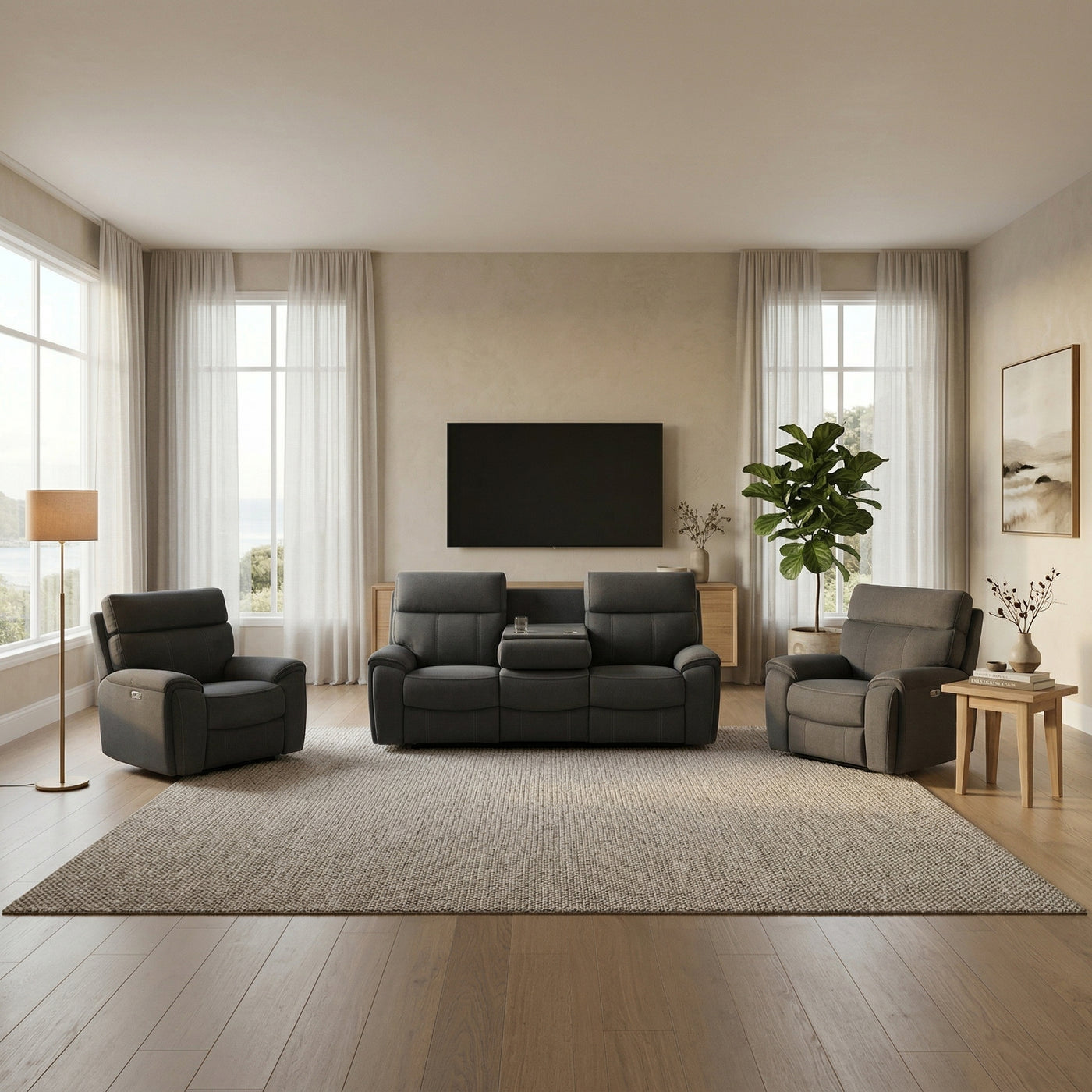 EchoRest  RECLINER SUITE Power with USB | Furniture World NZ