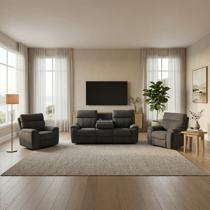 EchoRest  RECLINER SUITE Power with USB | Furniture World NZ