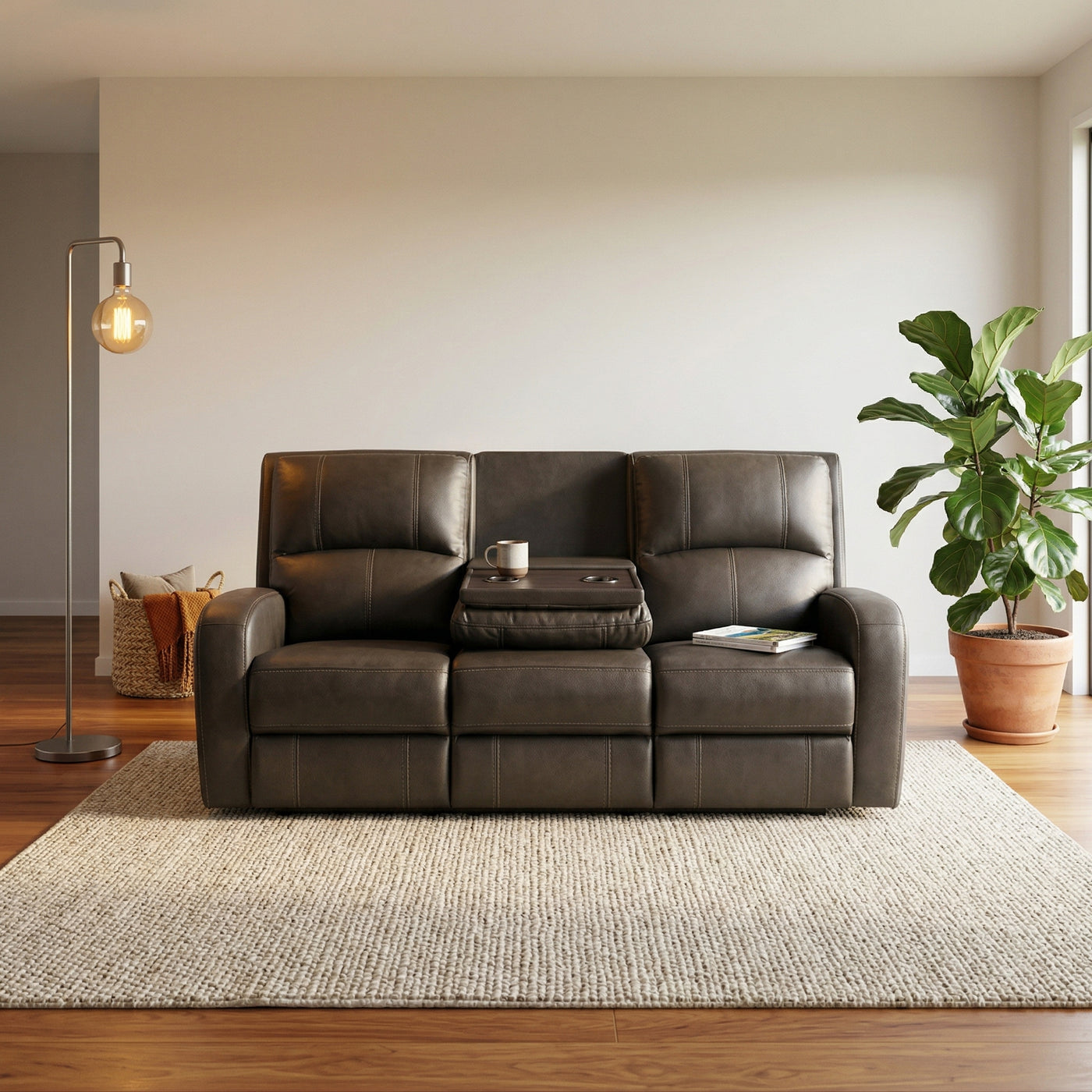 Elite Comfort  3 Seater Recliner with Drop Down Tray | Furniture World NZ