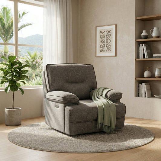 Maryland Fabric Recliner Chair Power with USB | Furniture World NZ
