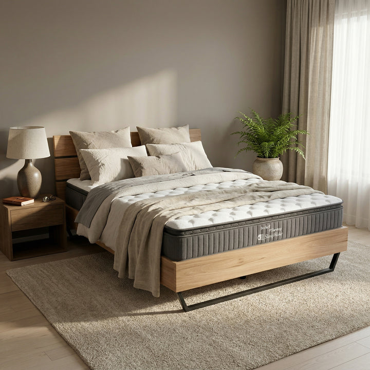 GrainCraft Bed Frame + Sleeptime Pocket Pillowtop Mattress Queen | Furniture World NZ