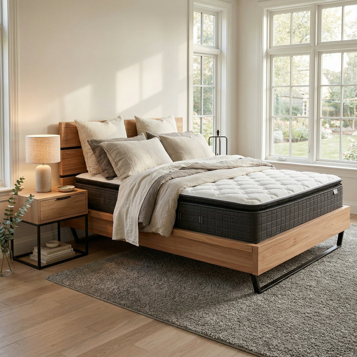 GrainCraft Bed Frame + SleepTime Medium Mattress Queen | Furniture World NZ