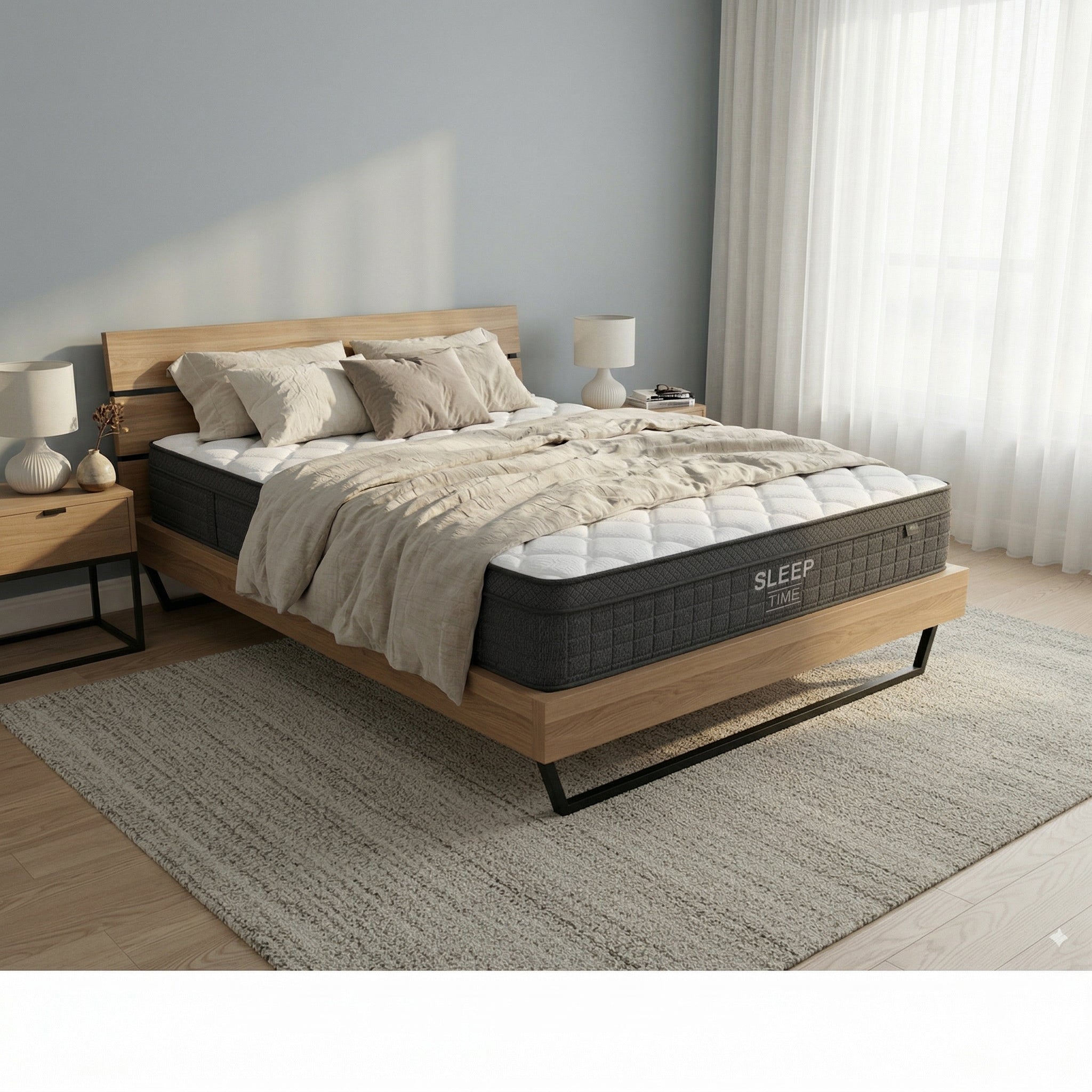 GrainCraft Bed Frame + SleepTime Ultra Mattress Queen