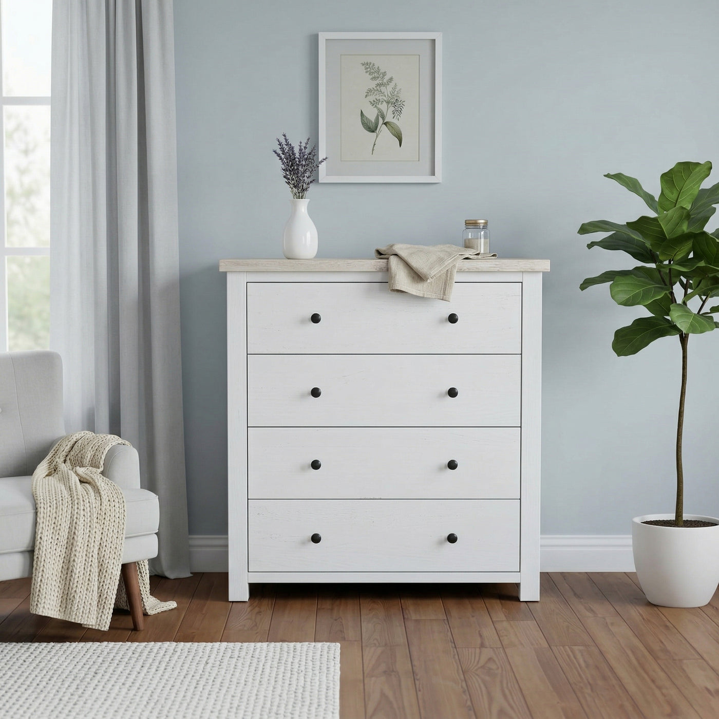 Lincoln 4 Drw TallBoy | Furniture World NZ