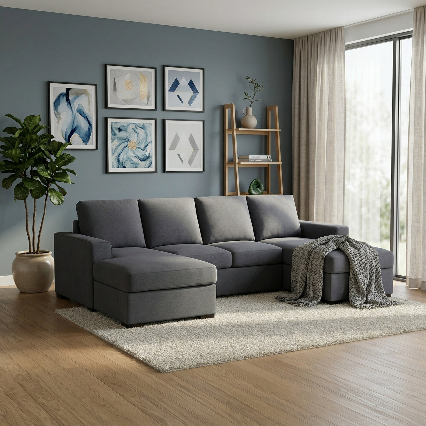 LYRA 3STR/SOFA BED With CHAISE (RHF/LHF)-DARK GREY(2PC) | Furniture World NZ