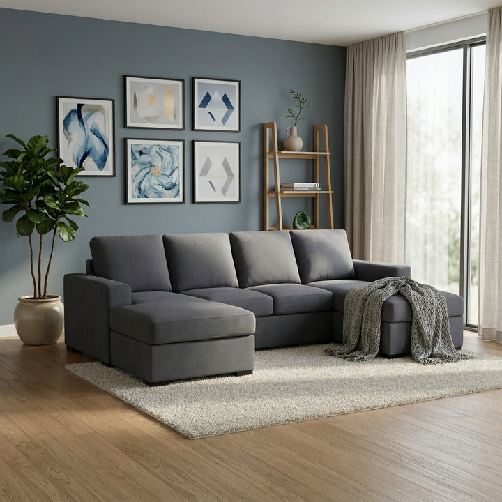 LYRA 3STR/SOFA BED With CHAISE (RHF/LHF)-DARK GREY(2PC) | Furniture World NZ