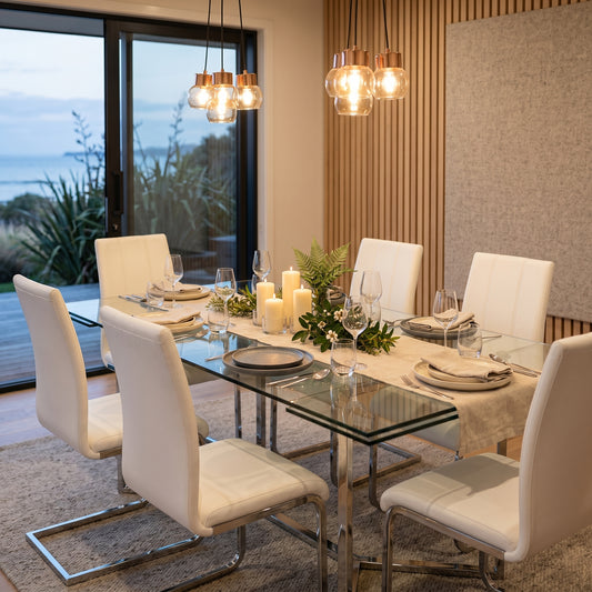 Lisa 1.2M 5 Pcs Dining Suite with White Chairs | Furniture World NZ