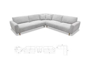 Avion 5 Seater Modular Glamour Sofa – Frost - Side View | Furniture World NZ