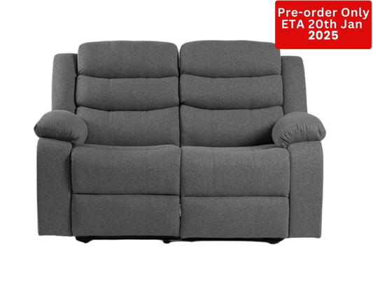 Lush Recliner 2 Seater Linen Dark Grey- Pre-Order Only