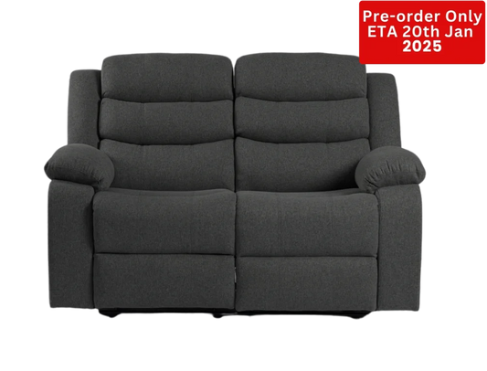 Lush Recliner 2 Seater Linen Dark Grey- Pre-Order Only