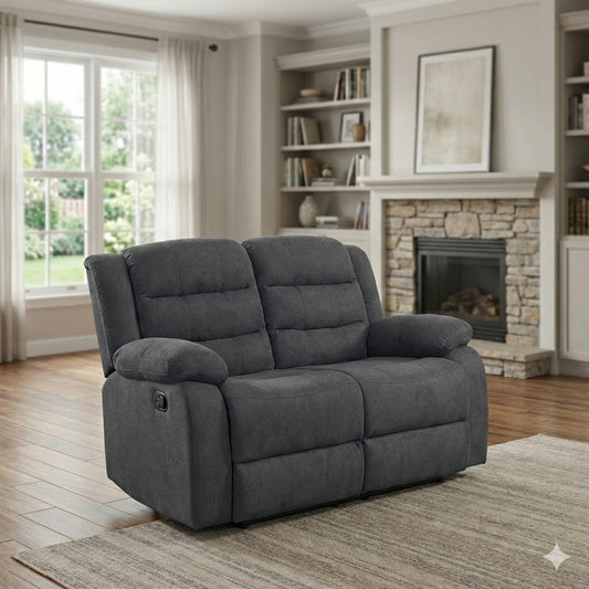 Lush Recliner 2 Seater Linen Dark Grey