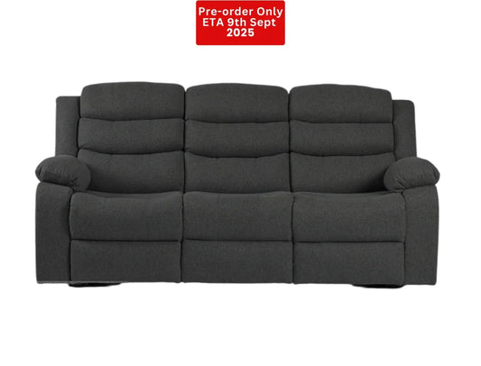 Lush Recliner 3 Seater With Cup Holder Dark Grey- Pre-Order