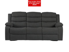 Lush Recliner 3 Seater with Cup Holder Dark Grey- Pre-Order