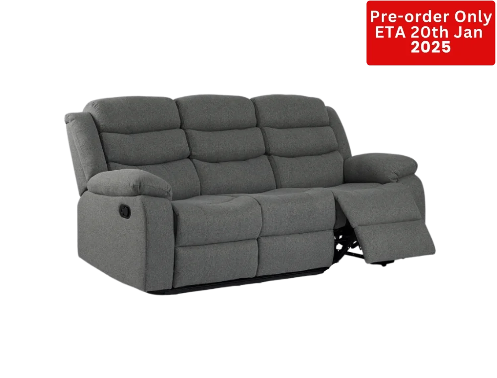 Lush Recliner 3 Seater With Cup Holder Dark Grey- Pre-Order