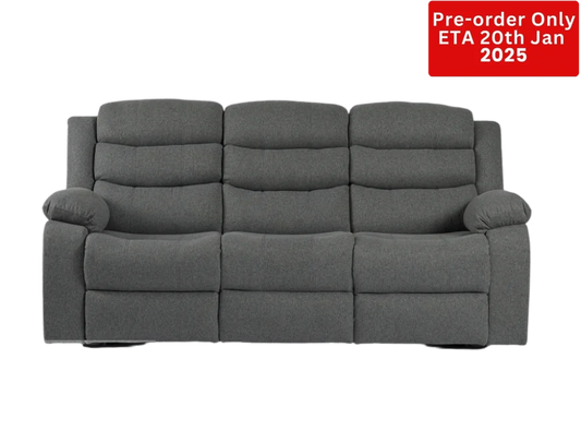 Lush Recliner 3 Seater With Cup Holder Dark Grey- Pre-Order