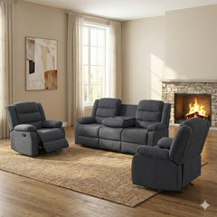 Lush Recliner Suite Collection Linen Dark Grey