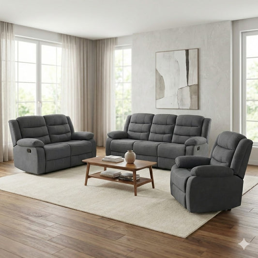 Lush Recliner Suite Collection Linen Dark Grey