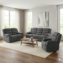 Lush Recliner Suite Collection Linen Dark Grey