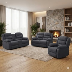 Lush Recliner Suite Collection Linen Dark Grey