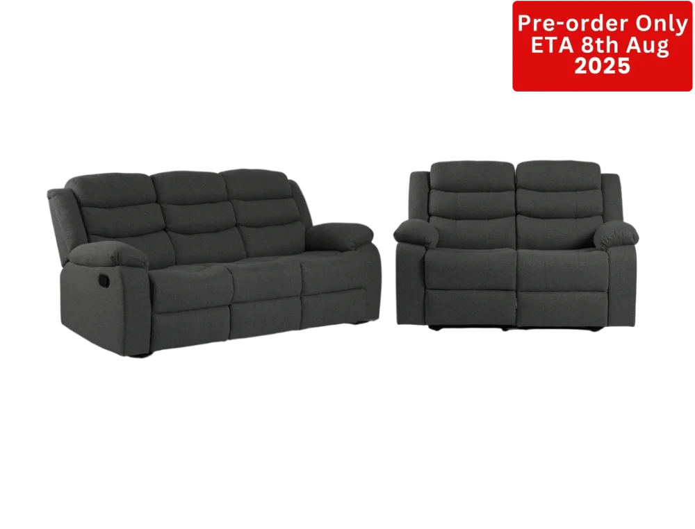 Lush Recliner Suite Collection Linen Dark Grey- Pre-Order 3 + 2 Seater