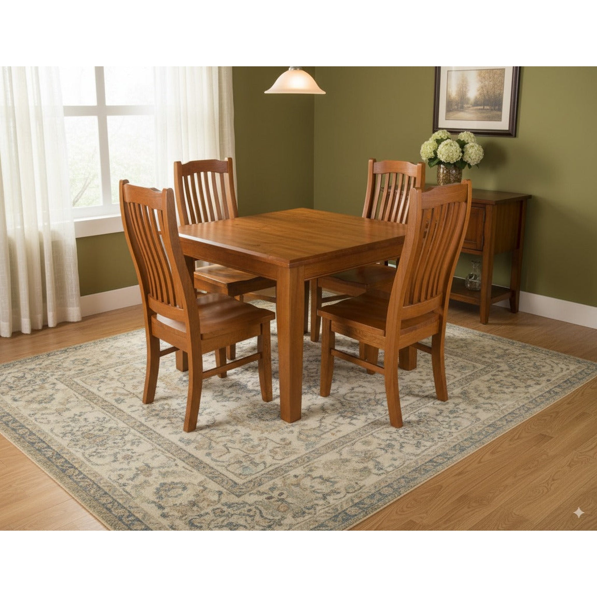 Solid Wood Dining Suite Pine - Side View | Furniture World NZ