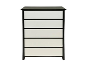 Maverick 5 Drw Tallboy (Black/White) Bedroom Furniture Sets