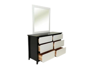 Maverick 6 Drw Dresser / Mirror (Black/White) Bedroom Furniture Sets