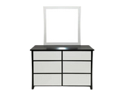 Maverick 6 Drw Dresser / Mirror (Black/White) Bedroom Furniture Sets
