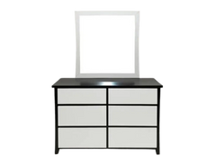 Maverick 6 Drw Dresser / Mirror (Black/White)