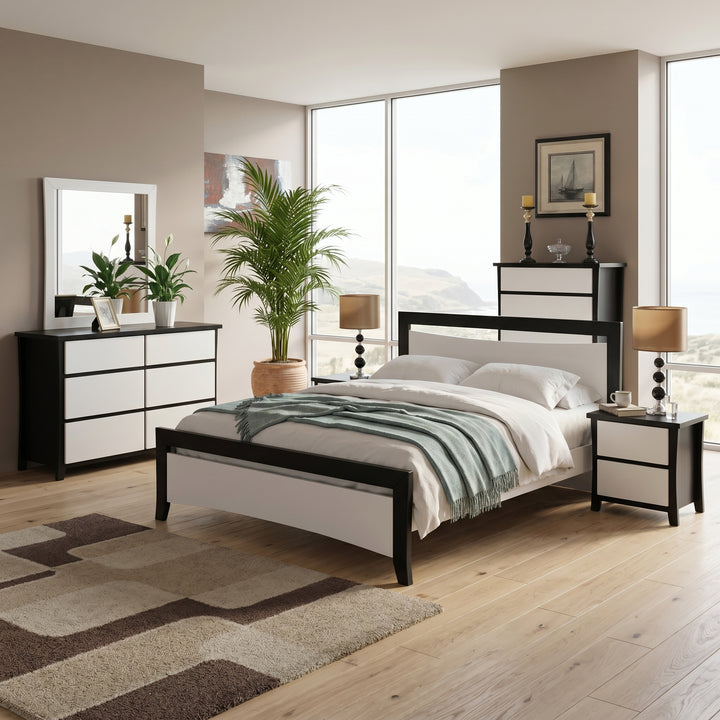 Maverick 7 Pcs Bedroom Suite (Black/White) | Furniture World NZ