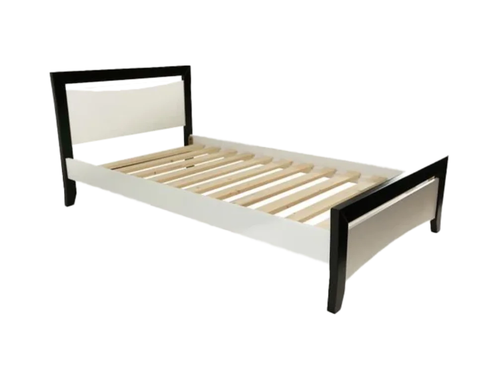 Maverick Bed Frame (Black/White) + Sleeplite Pocket Spring Mattress Beds & Frames