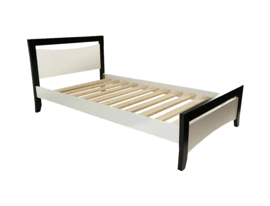 Maverick Bed Frame (Black/White) + Sleeplite Pocket Spring Mattress Beds & Frames