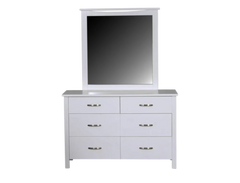 Medallion 6 Drw Dresser / Mirror (White)