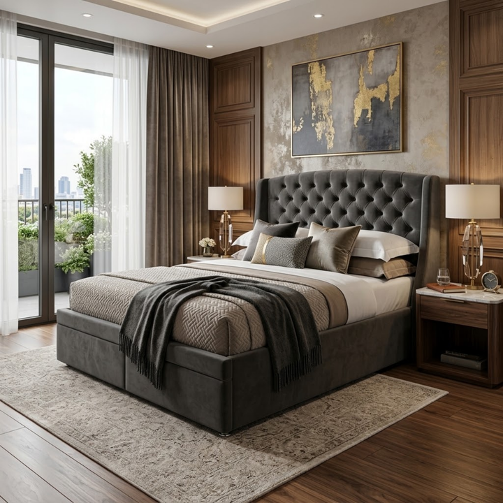 A012 Miramar Fully Upholstered Bed