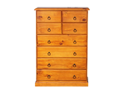 Nestheaven 8 Drw Tallboy Honey Bedroom Furniture Sets
