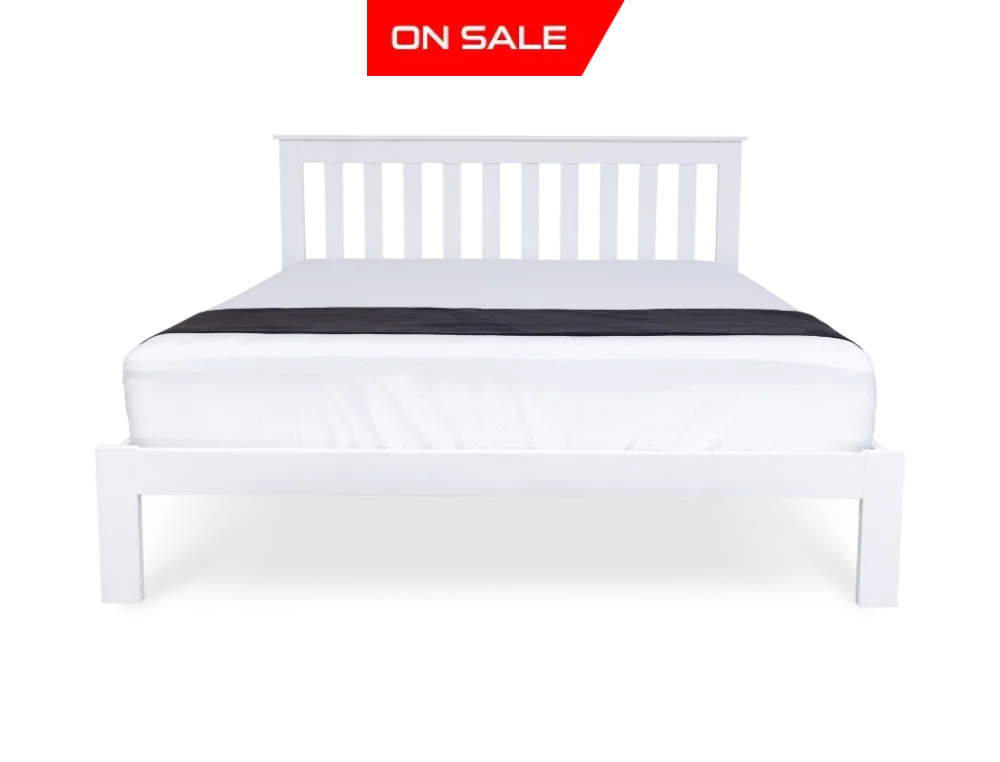 Nestheaven Bed Frame White + Sleeplite Pocket Spring Mattress