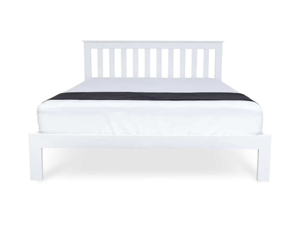 Nestheaven Bed Frame + Sleepmax Pocket Pillow Top Mattress Single / White