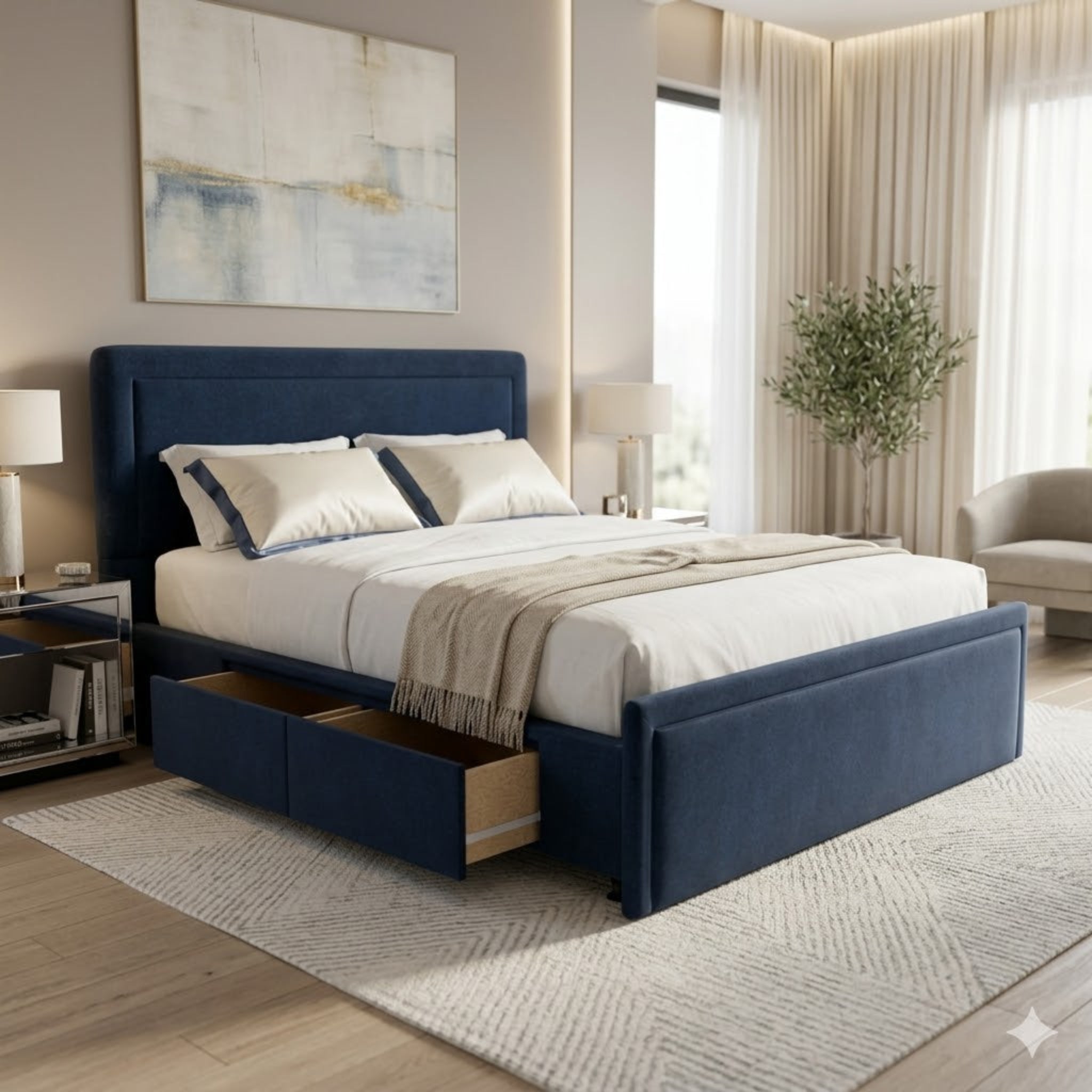 NZ Made Amber Bed Frame With Drawers