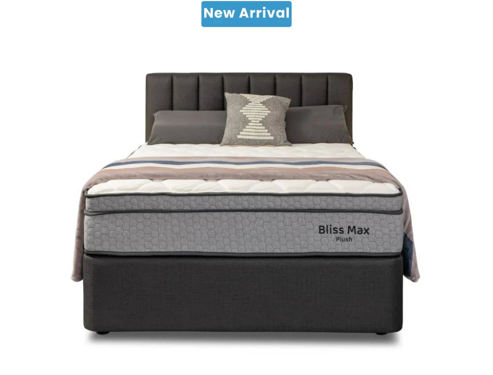 NZ Made Bliss Max Plush Mattress + Royal Bed Base