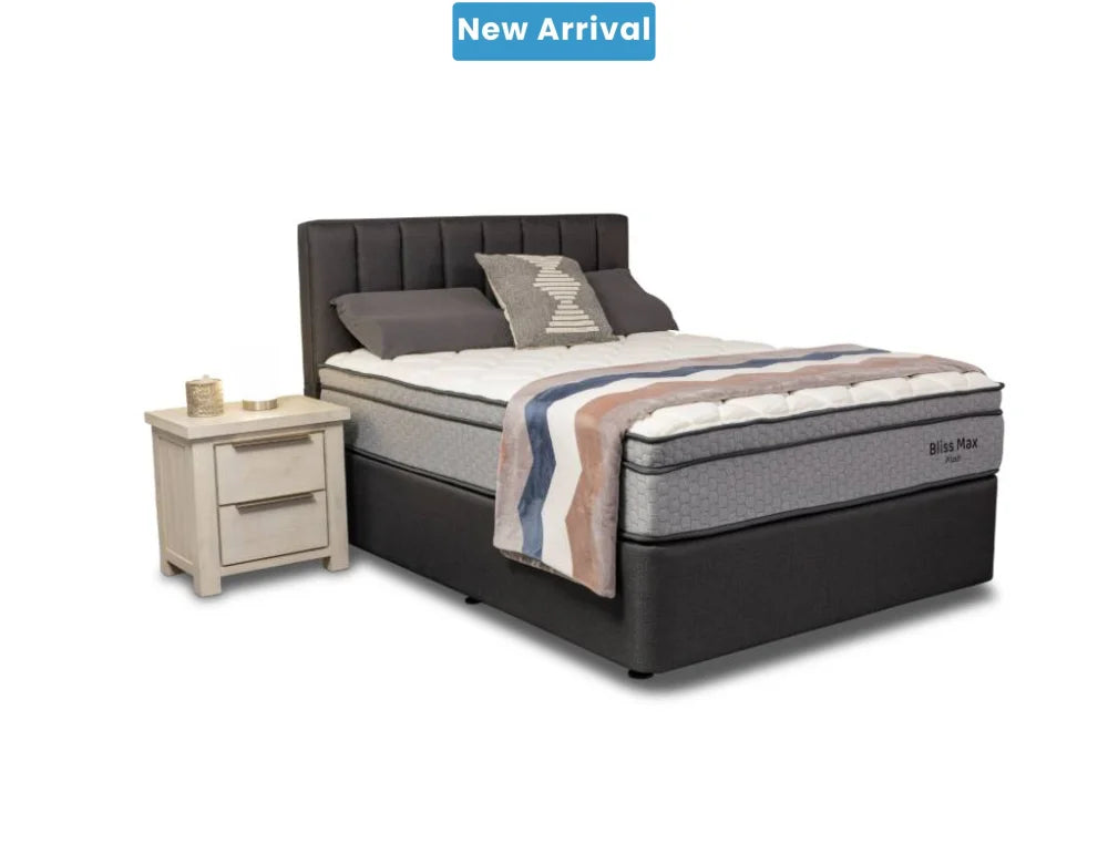 NZ Made Bliss Max Plush Mattress + Royal Bed Base