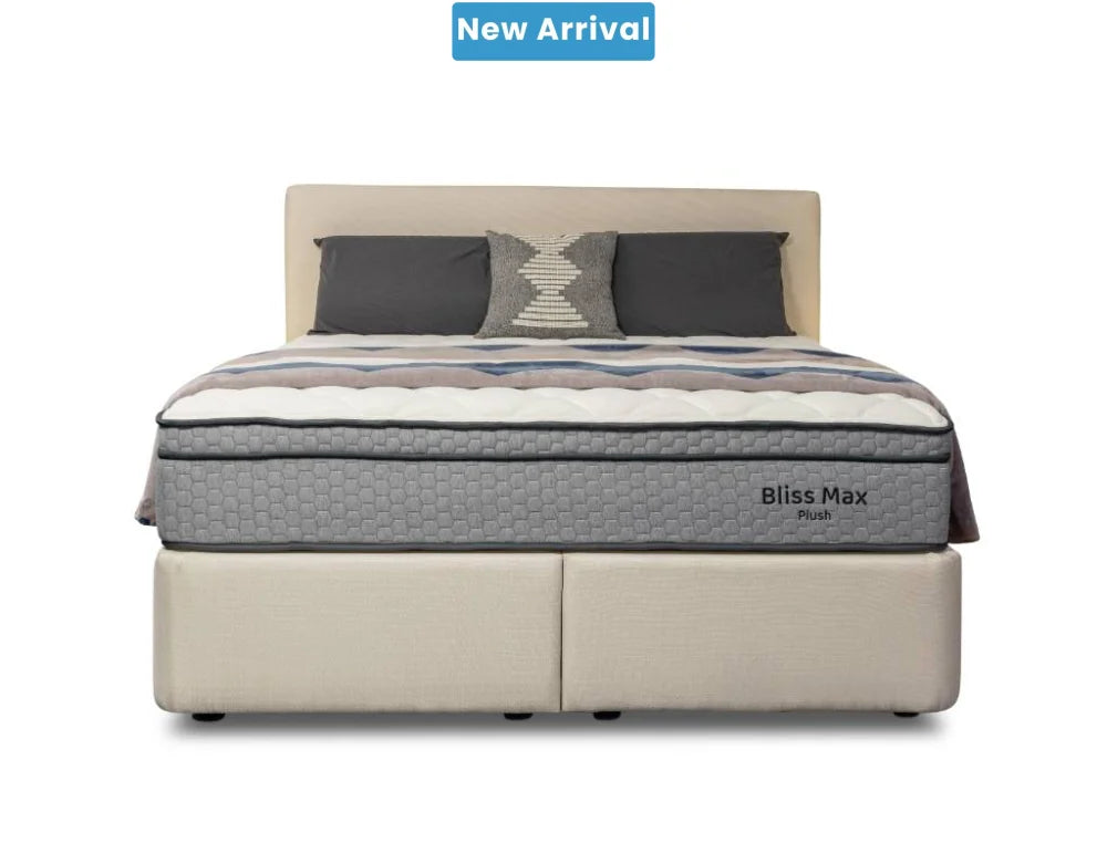 NZ Made Bliss Max Plush Mattress + Royal Bed Base