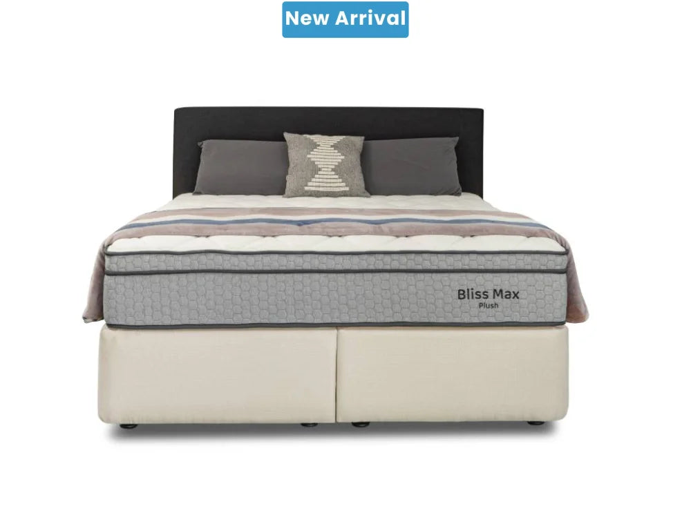 NZ Made Bliss Max Plush Mattress + Royal Bed Base