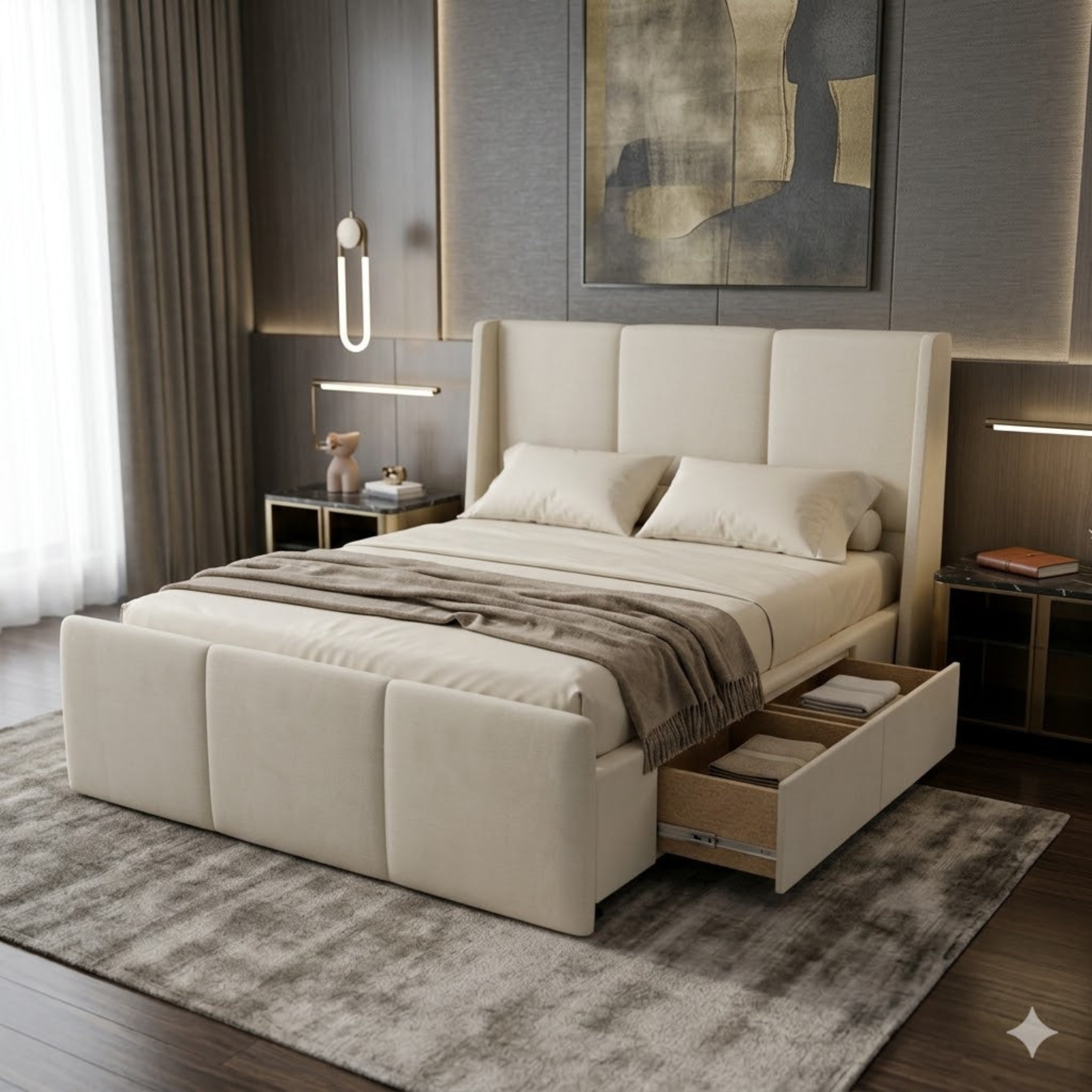 NZ Made Cascade Bed Frame With Drawers