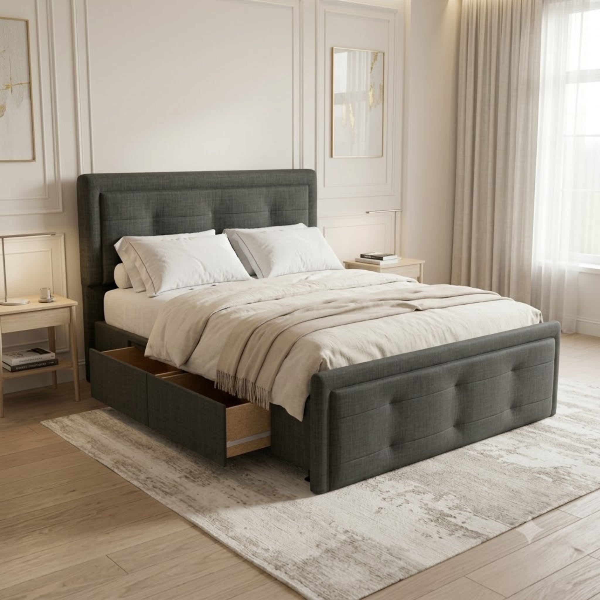 NZ Made Chelton Bed Frame With Drawer