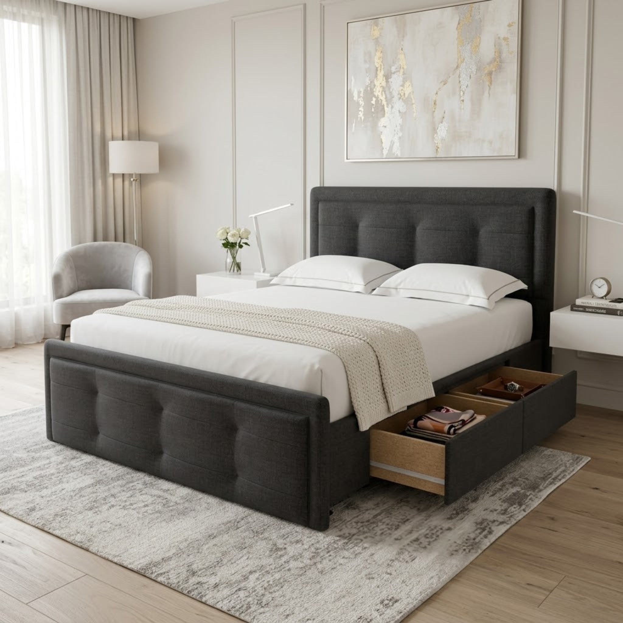 NZ Made Chelton Bed Frame With Drawer