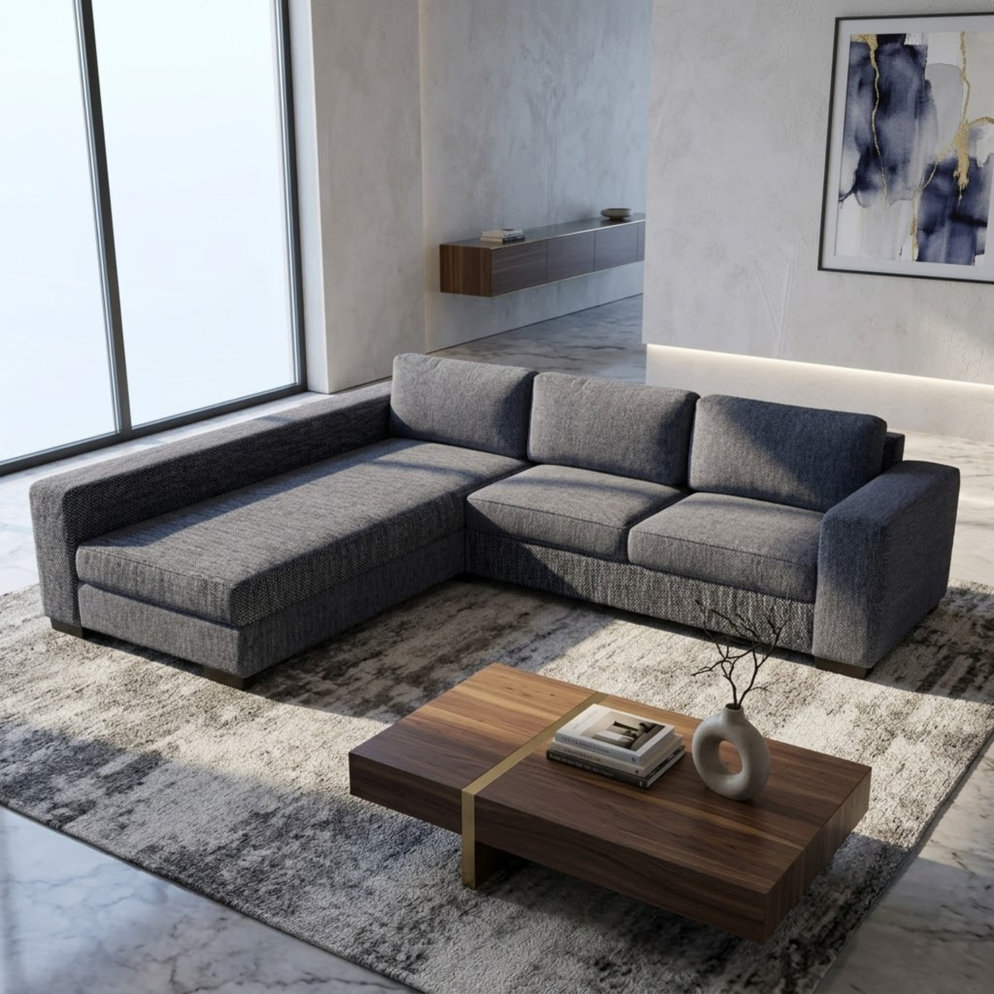 NZ Made CloudNine Long-Arm with Chaise Corner Sofa