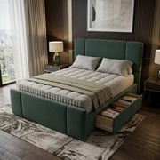 NZ Made Crest Bed Frame With Drawers